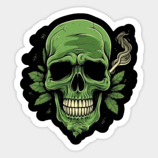 Cannabis Sugar Skull Sticker